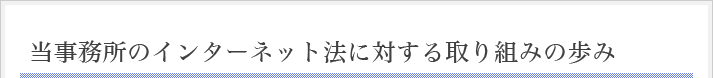 当事務所のインターネット法に対する取り組みの歩み